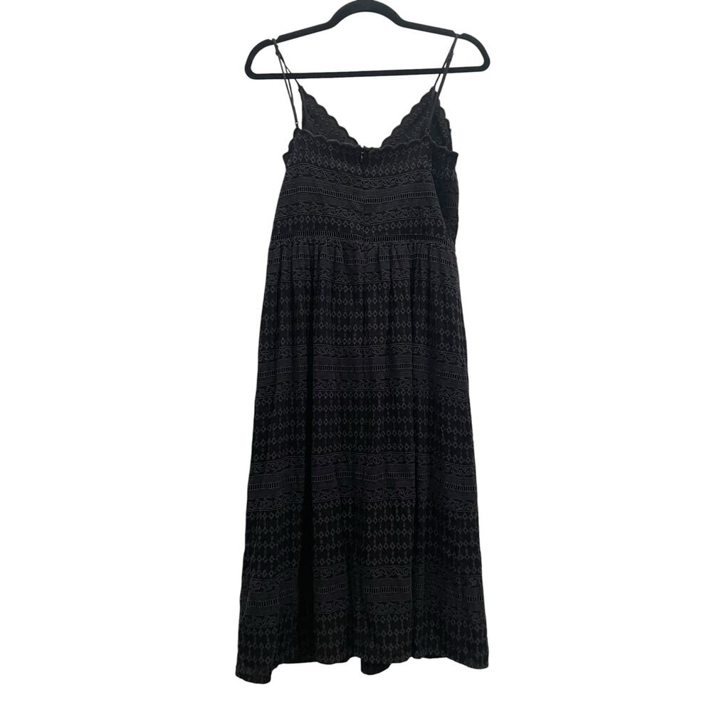 H&M Black Crochet Geometric Eyelet Midi Dress Size 6 - Picture 2 of 6